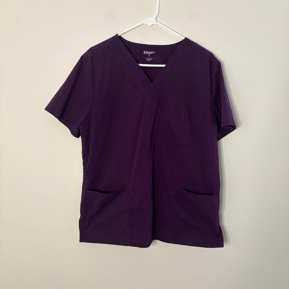 Scrubstar Deep Purple Short Sleeve Women's Top Medium Medical Scrub top